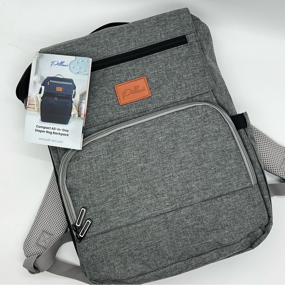 Pillani Compact All-in-One Diaper Bag Backpack, Changing Station & Bassinett NWT